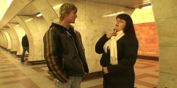 He picks up and bangs old fat pussy