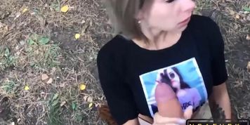 Walking through the Woods Ended with a Passionate Deepthroat Blowjob