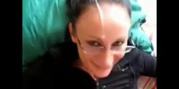 guy jerks off on gf face glasses and clothes (Glasses Guy)