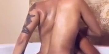 Ebony lesbians at the jacuzzi