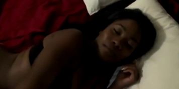 Black babe sucks and fucks after nap and loves it
