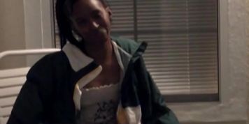 Ebony teen handling a dick like a pro cock gobbler