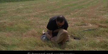Dominator fucks his bondage slave on desert plain