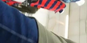 Girl see bulge flash store