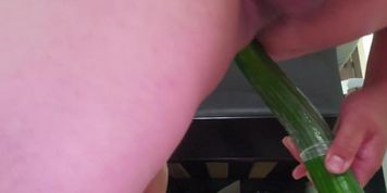 Me and my cucumber all alone in the bedroom 