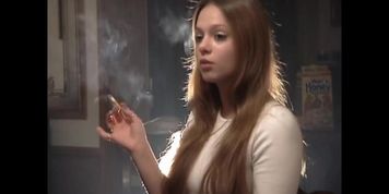 Teenage Brunette Saturates Her Ruined Lungs