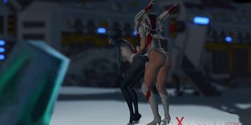 3DXPASSION - Hot sex on th exoplane An alien gets fucked by a spacewoman in spacesuit with strapon