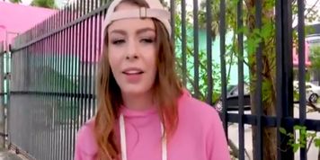 Sexy young redhead girl smoking before sucking & fucking