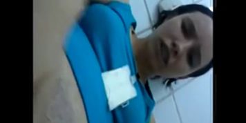 milf blue shirt bathroom masturbation
