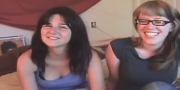 Hairy amateur lesbian strap on fucking