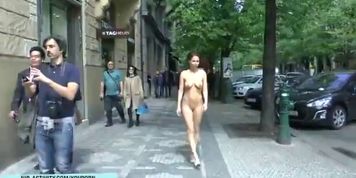 Antonia shows her amazing sexy body on public streets