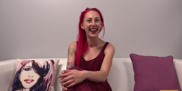 Inked Redhead Fucked At Casting - Ella Storm
