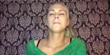 Blondie jerks me off and rides me rough