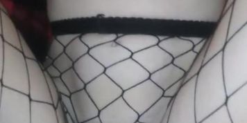 Sext teen sucks cock then penetrated in fishnets facial expression on top pov