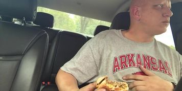 sonic meal in car, piggy stuffing