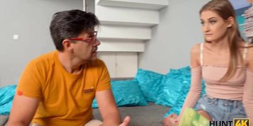 HUNT4K. Smart pal finds way to pay for sex with buddys new hot gf (Tiffany Tatum)