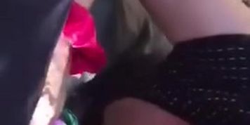 My Naughty step mother blowing me off in public while dad goes toilet ) 