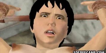 Sexy 3D cartoon babe sucking on a zombies hard cock