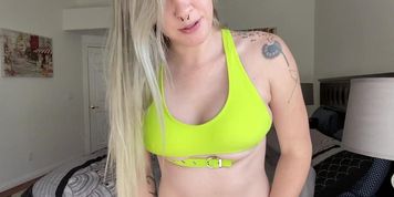 green bikini body worship