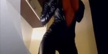 Hot Woman in Latex Catsuit