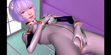 Rei undresses to fuck with a man in a 3D hentai animation