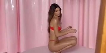 Kendall Jenner skimpy red panties