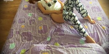 She was caught while watching porn. Masturbation and orgasm. Hidden camera