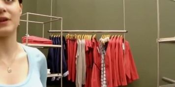 Friendly store clerk's big tits