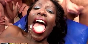 EXPLOITED AFRICAN IMMIGRANTS - Office Nerds Fucked By Whole Regional Branch In Hardcore Interracial Gang Bang