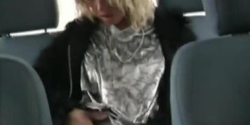 cute chick peeing in a train