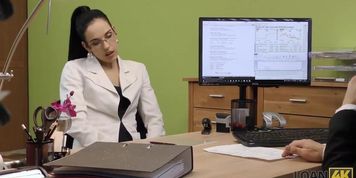 LOAN4K. Stranger&comma; who works in loan office&comma; satisfies girl for sex