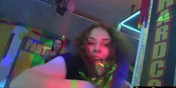 Cumshots On Amateur Party Girls In Public Orgy
