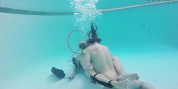 Jason and Monica fucking rough underwater