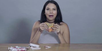 Porn Stars Eating: Missy Martinez Fondles Fruit Roll-Ups