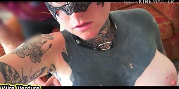 Milf has her boobs slapped