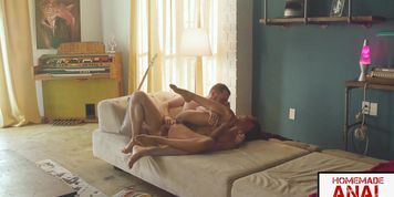 ANALIZED - GORGEOUS EBONY TEEN KIRA NOIR AT HOME ANAL COUCH SEX WITH BWC