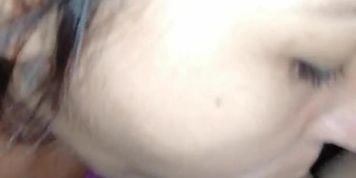 Teen sucking daddy's rough cock, deepthroat young latina amateur blowjob