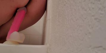 Riding my dildo in the shower