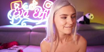 Eva Elfie Treats Her Pussy, and Licks Her Cum on a Sex Toy During a Live Show on
