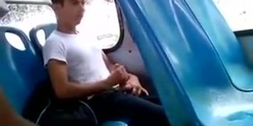 she films a guy jerking off to her in the Bus