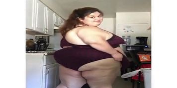 Instagram SBBW latina with BIG wobbly belly