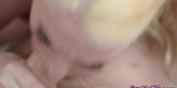Hot blonde gets fingered and fucked (James Deen, Kenna James)