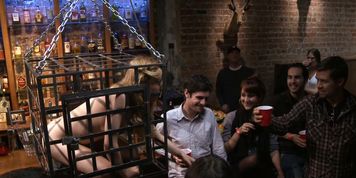 Blonde has anal threesome in public (Emma Haize, John Strong, Lolita Haze)