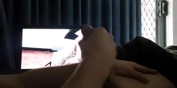 Male moaning to porn