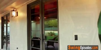 Interracial party with horny couples ends in a big orgy at the red room with couples swapping theirs