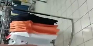 Hot exhibitionist wife flashing in supermarket