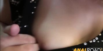 Petite amateur teen stretched by big dick during first time anal