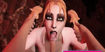 Animated Shy Characters Gets a Huge Long Cock in Their Little Mouth
