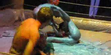 fight on the strip in the mud