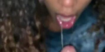 ebony sloppy blowjob